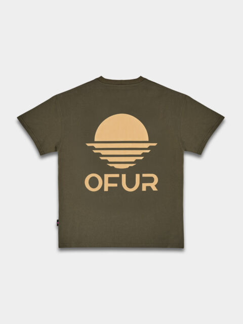 The back of the OFUR rise beige T-Shirt