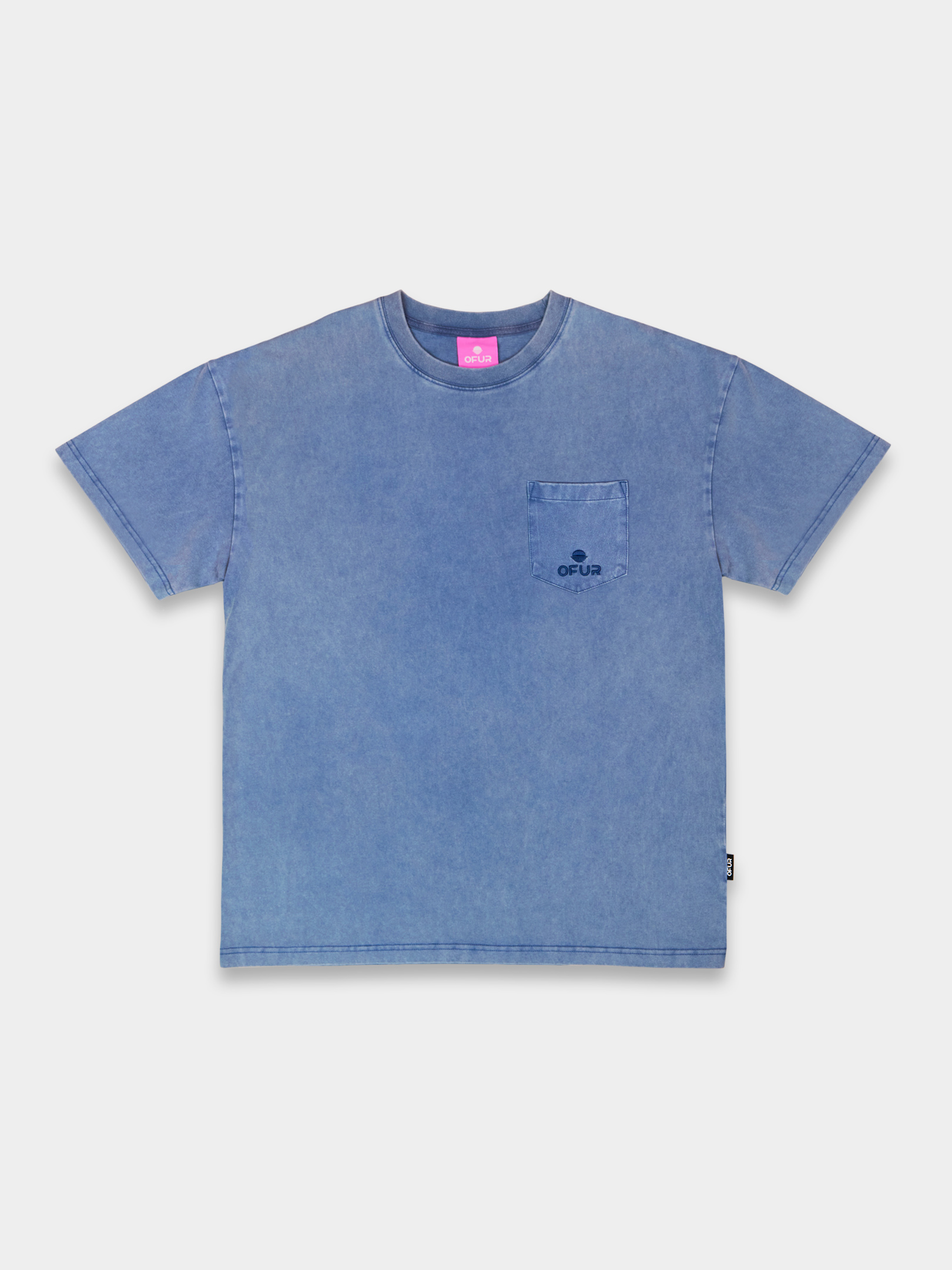 SS25_OFUR_CLASSIC_POCKET_TSHIRT_WASHED_BLUE_FRONT