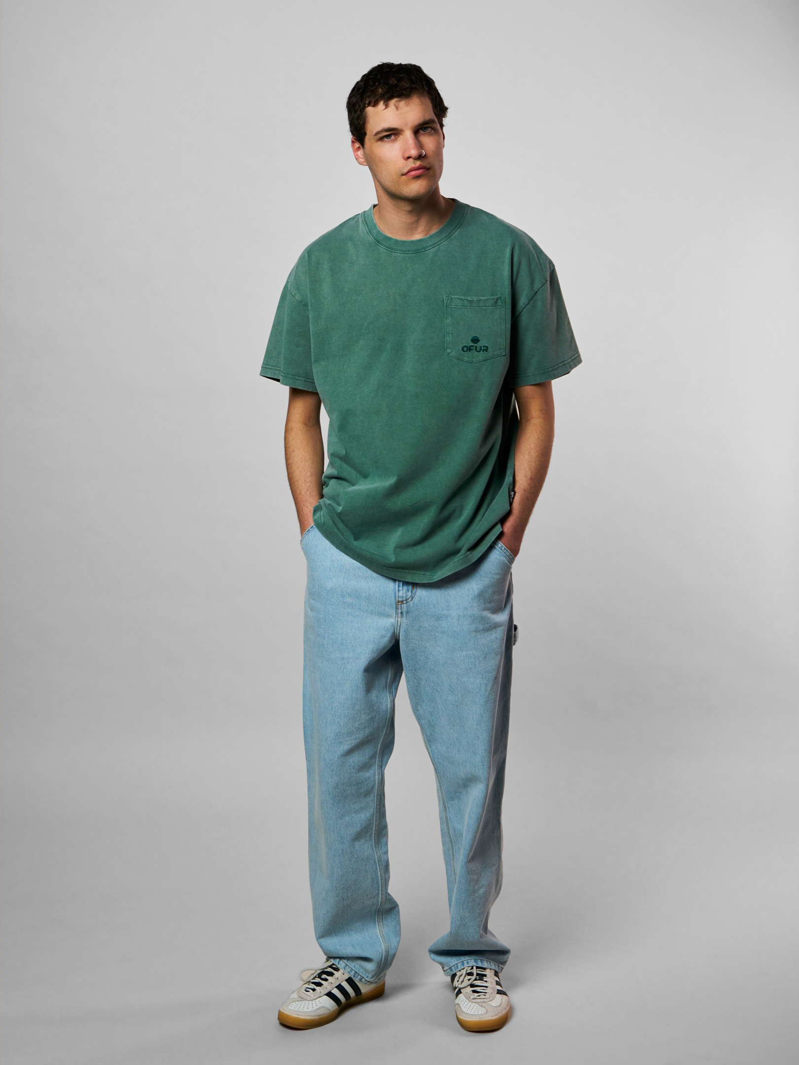 SS25_OFUR_CLASSIC_POCKET_TSHIRT_WASHED_GREEN_LOOKBOOK_1_2