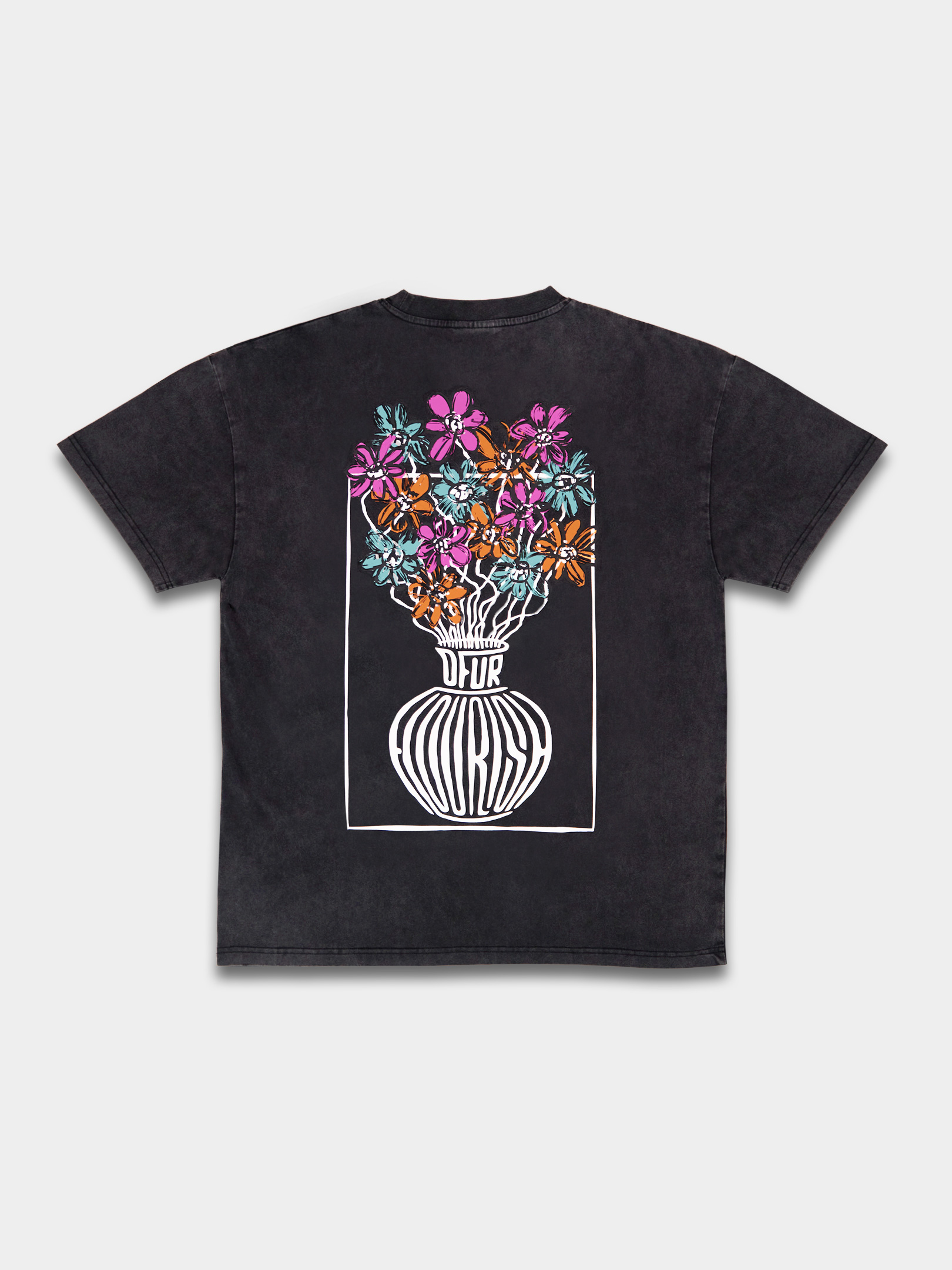 SS25_OFUR_FLOURISH_POT_TSHIRT_VINTAGE_BLACK_BACK