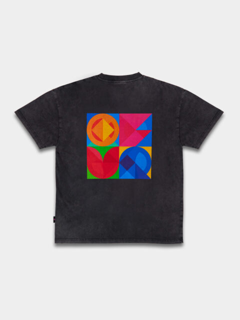 OFUR - Geometric Flowers T-shirt Vintage Black