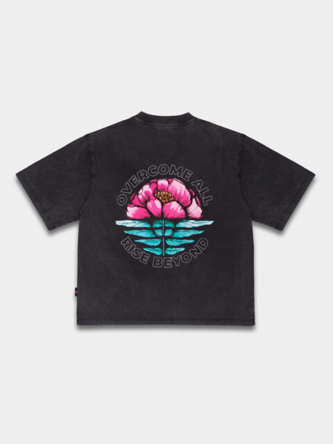 OFUR - Rising Rose Cropped T-shirt Vintage Black