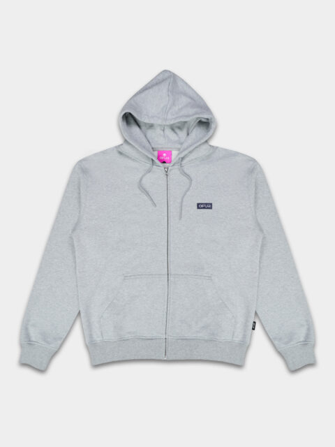 OFUR - Rise Applique Zip Hoodie Heather Grey