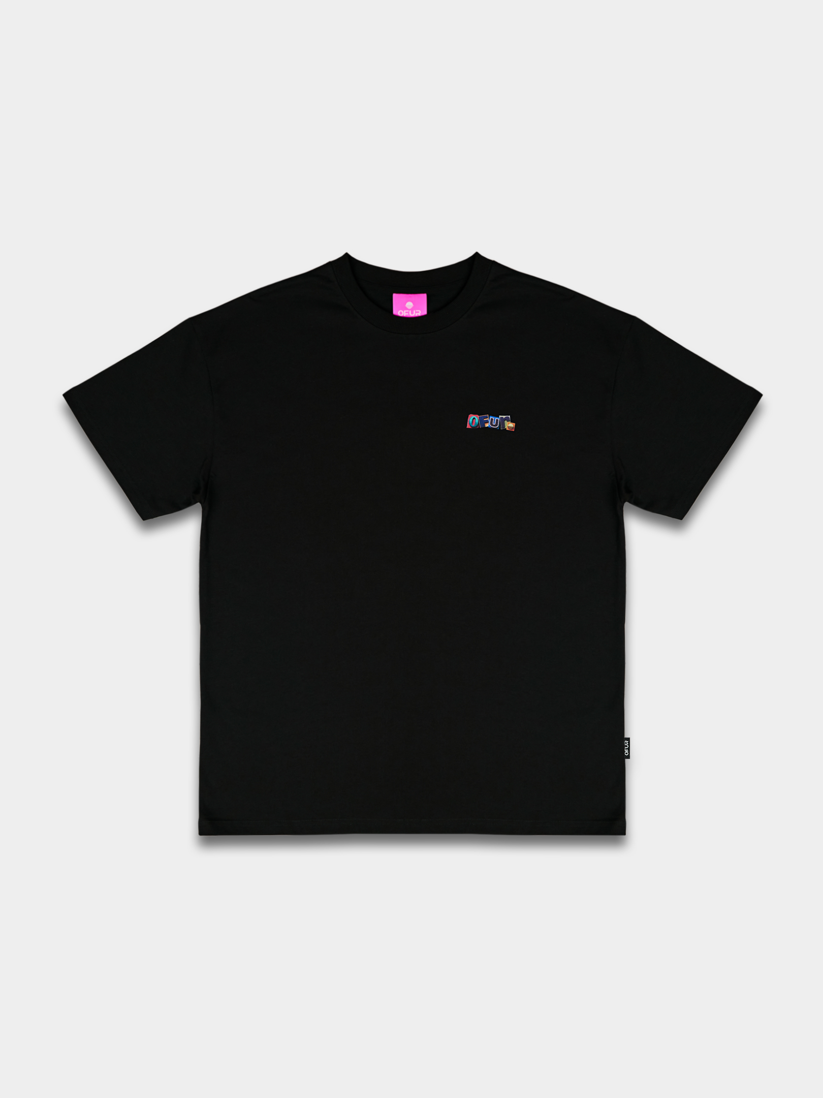 OFUR_FW25_RANSOM_NOTE_ORIGINAL_TSHIRT_FLATLAY_FRONT_1
