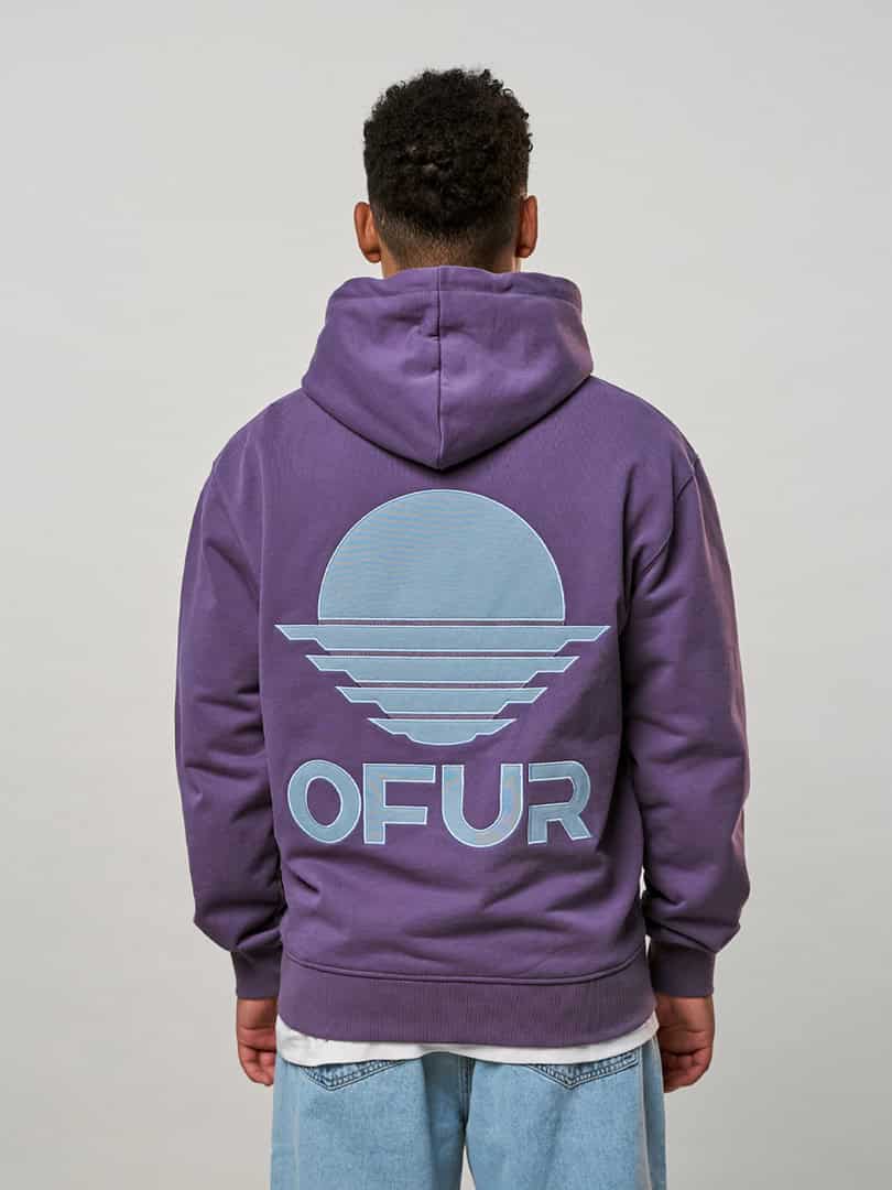 OFUR_FW25_RISE_APPLIQUE_HOODIE_PURPLE_BACK_UPPER