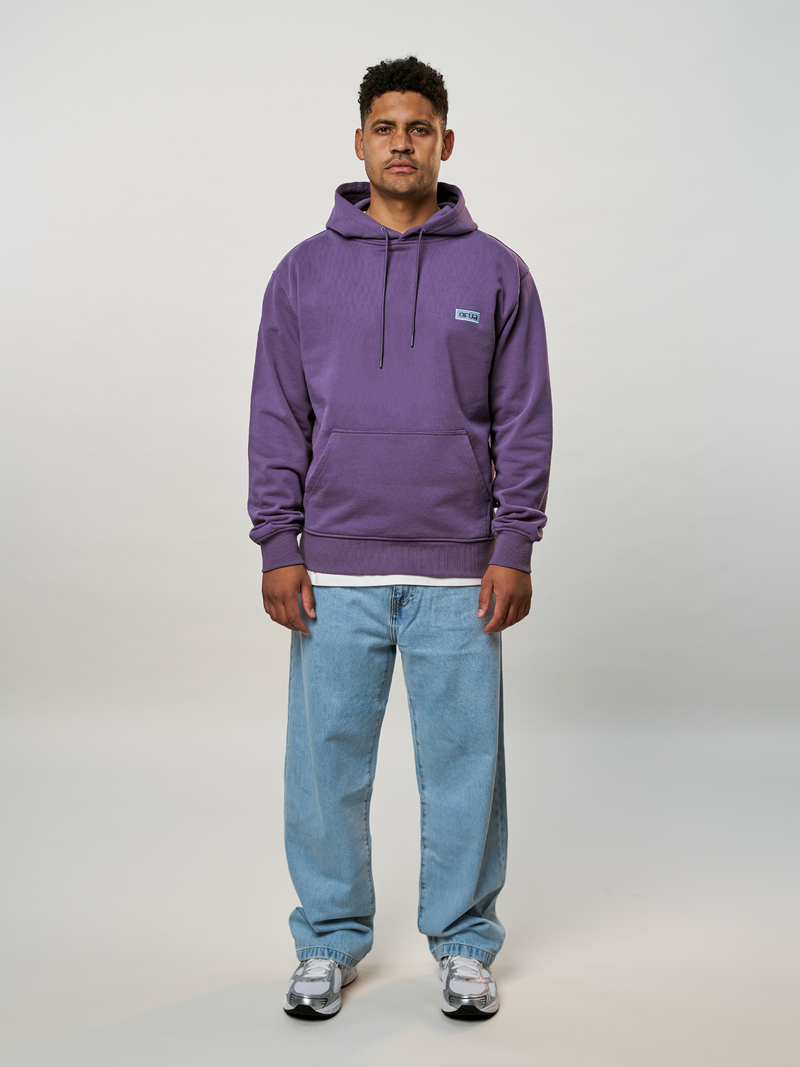 OFUR_FW25_RISE_APPLIQUE_PURPLE_HOODIE_FULL_BODY_FRONT_1