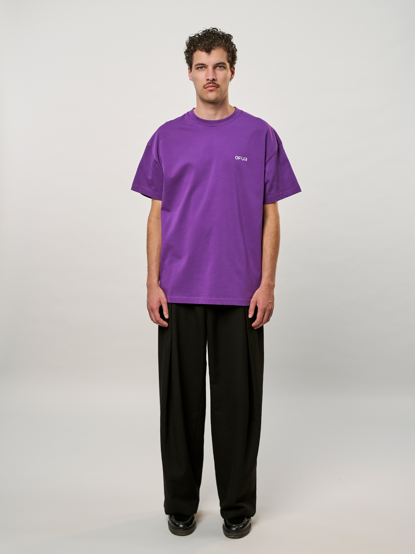 OFUR_FW25_RISE_PURPLE_ORIGINAL_TSHIRT_FULL_BODY_FRONT_1