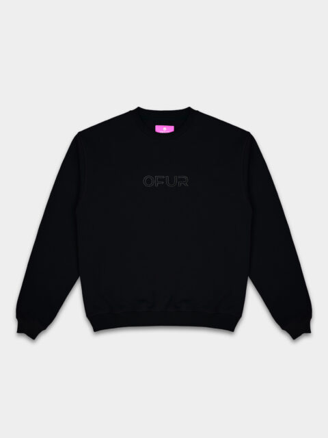 OFUR - Script Applique Crewneck Black