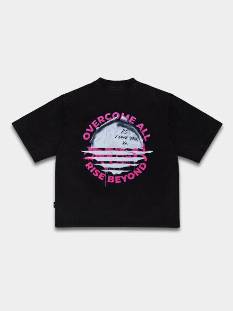 OFUR - Rise Torn Paper Cropped T-shirt Black