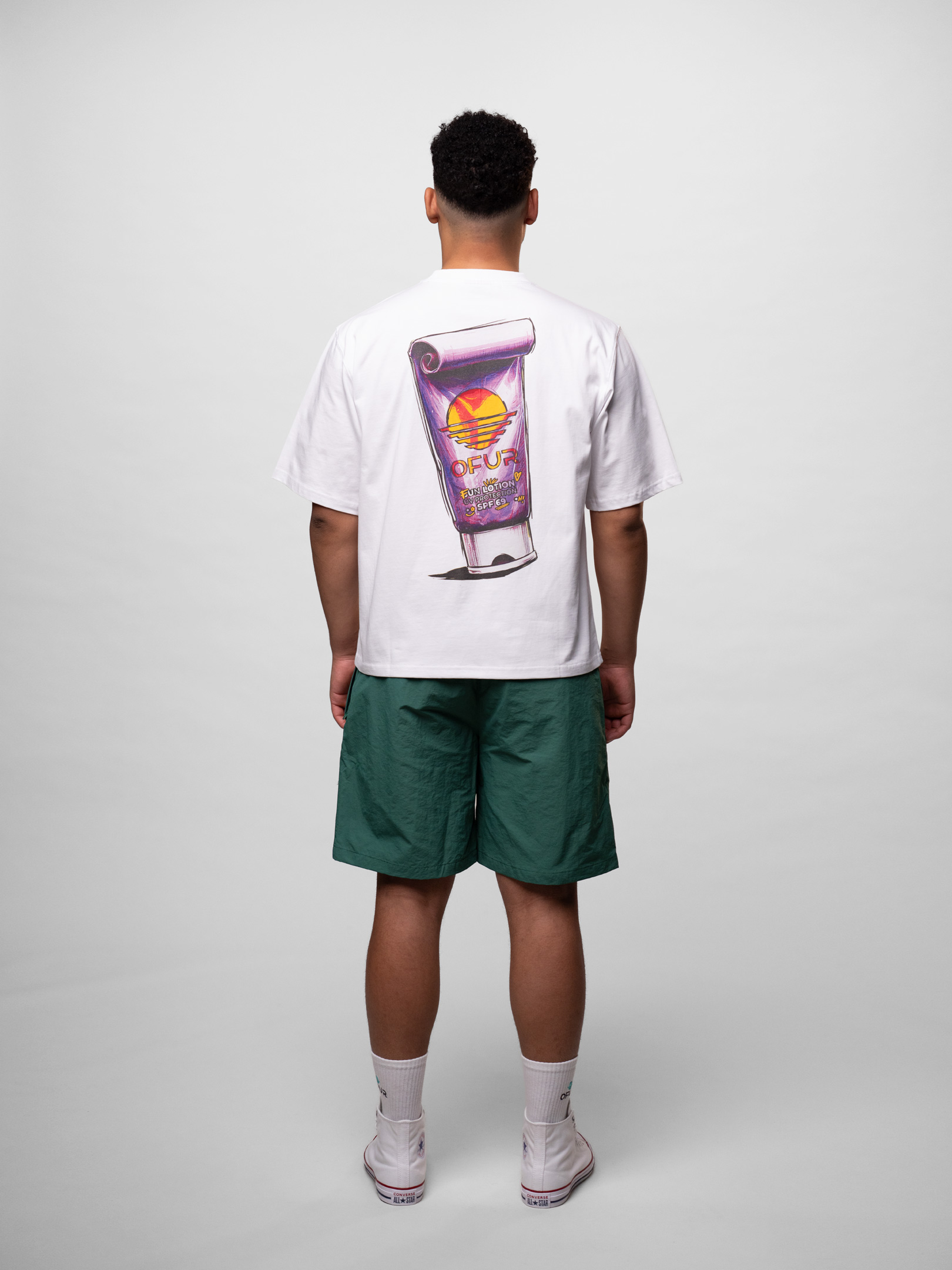 OFUR_SS26_FUNLOTION_CROPPED_TSHIRT_WHITE_FULL_BODY_BACK_1