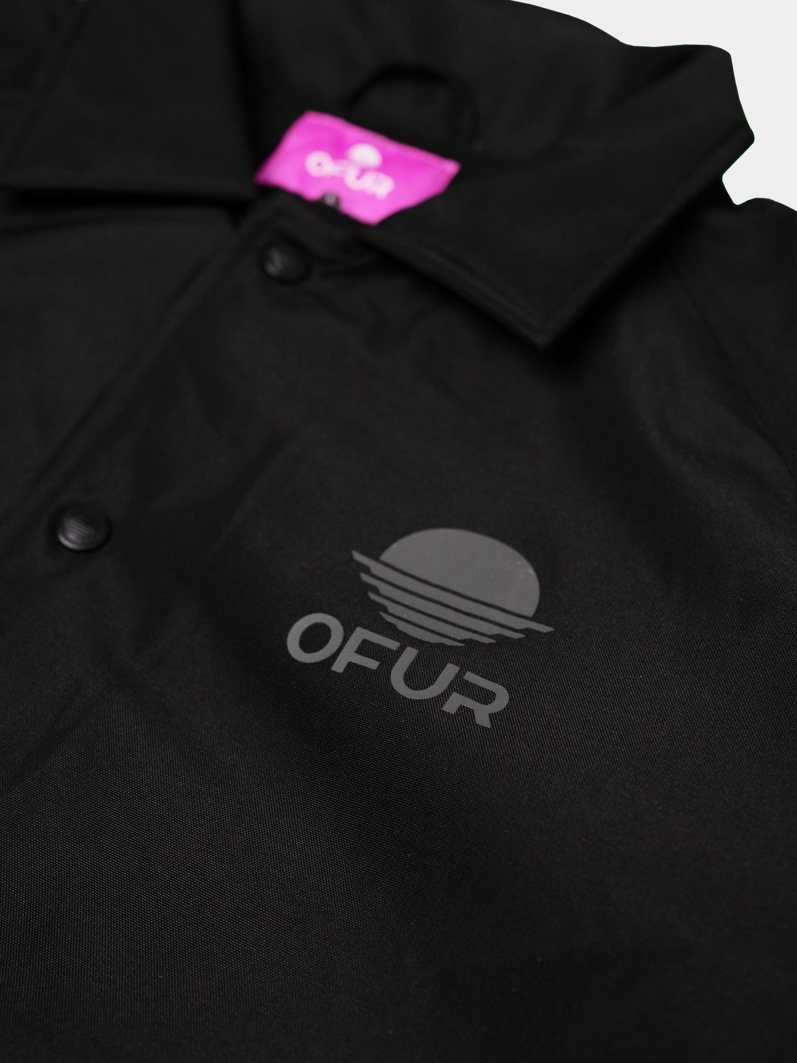 OFUR_SS26_ORIGINAL_COACH_JACKET_BLACK_FLATLAY_DETAIL_1