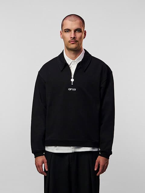 Descending Sun Cropped Half Zip Sweater