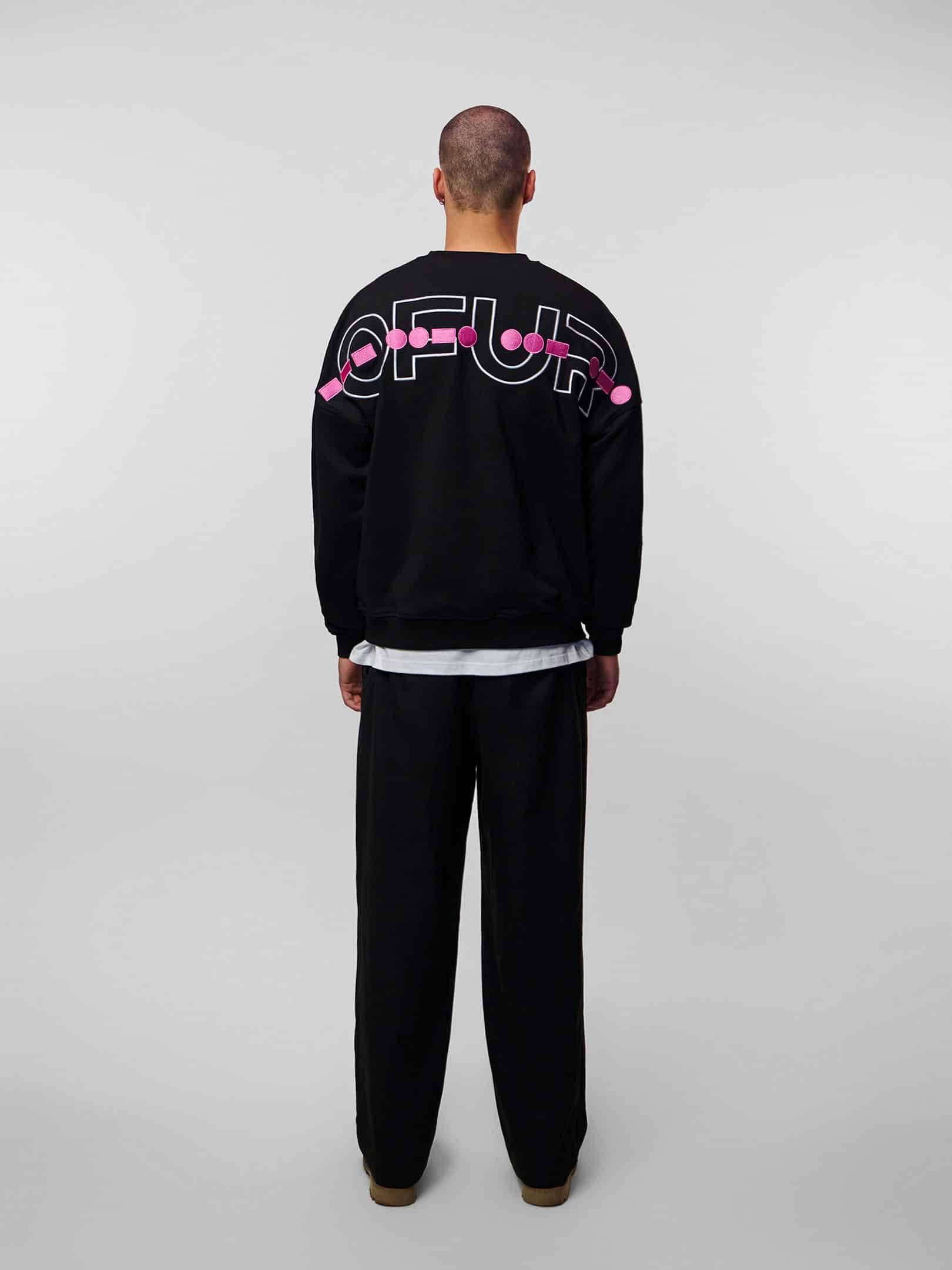 OFUR_FW26_MORSE_CODE_CREWNECK_BLACK_FULL_BODY_BACK_1