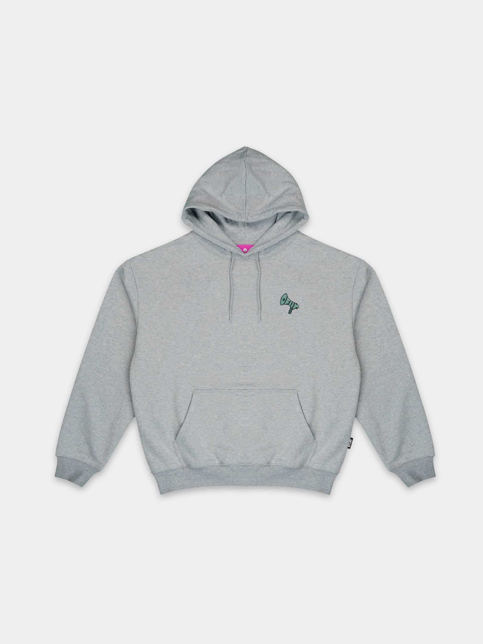 OFUR_FW26_RAISE_YOUR_VOICE_HOODIE_HEATHER_GREY_FLATLAY_FRONT_1