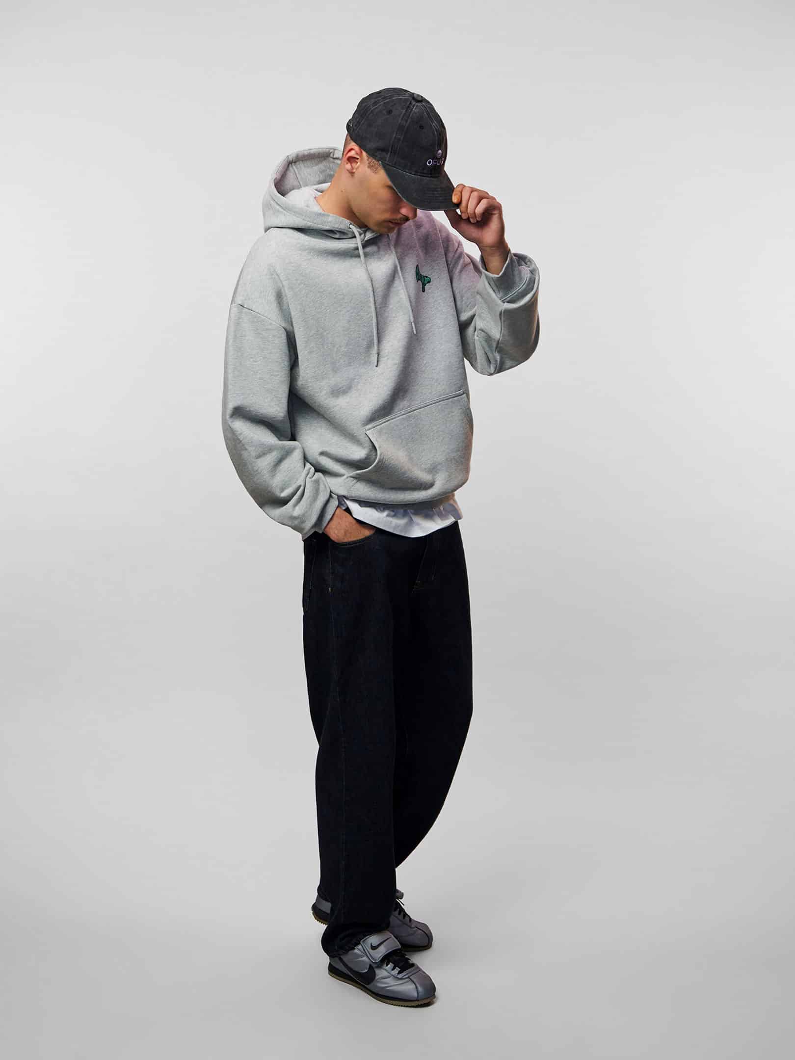 OFUR_FW26_RAISE_YOUR_VOICE_HOODIE_HEATHER_GREY_FULL_BODY_SIDE_2