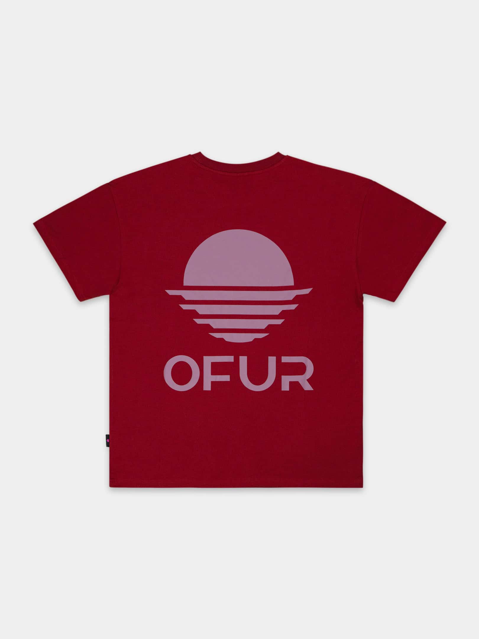 OFUR_FW26_RISE_DUSTY_ROSE_TSHIRT_BURGUNDY_RED_FLATLAY_BACK_1