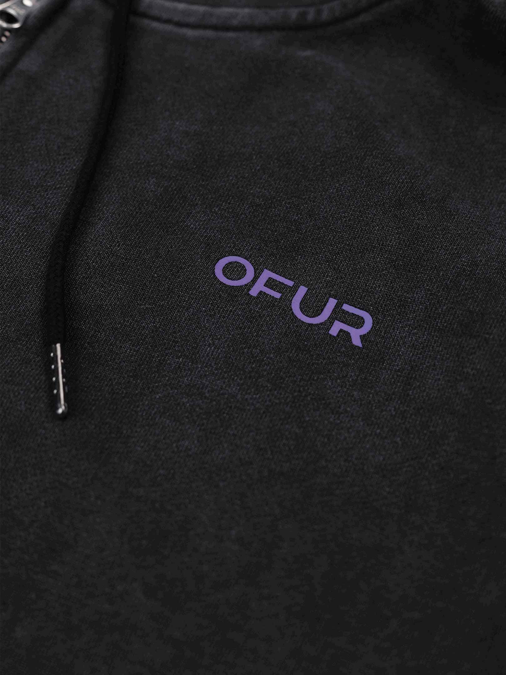 OFUR_FW26_RISE_PURPLE_ZIP_HOODIE_VINTAGE_BLACK_FLATLAY_DETAIL_1
