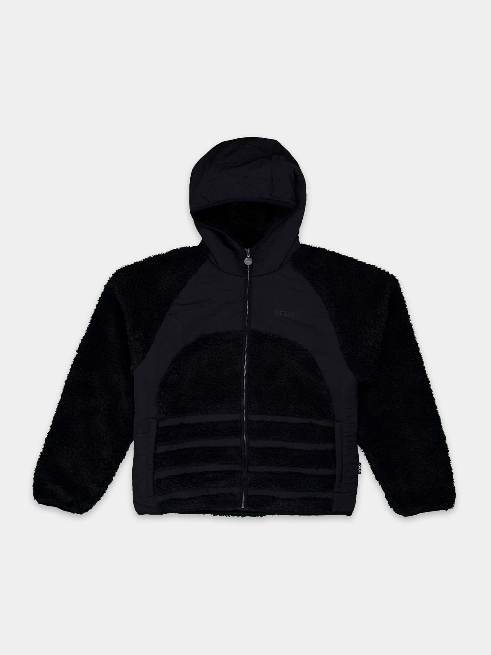 OFUR_FW26_RISING_SHERPA_JACKET_BLACK_FLATLAY_FRONT_1