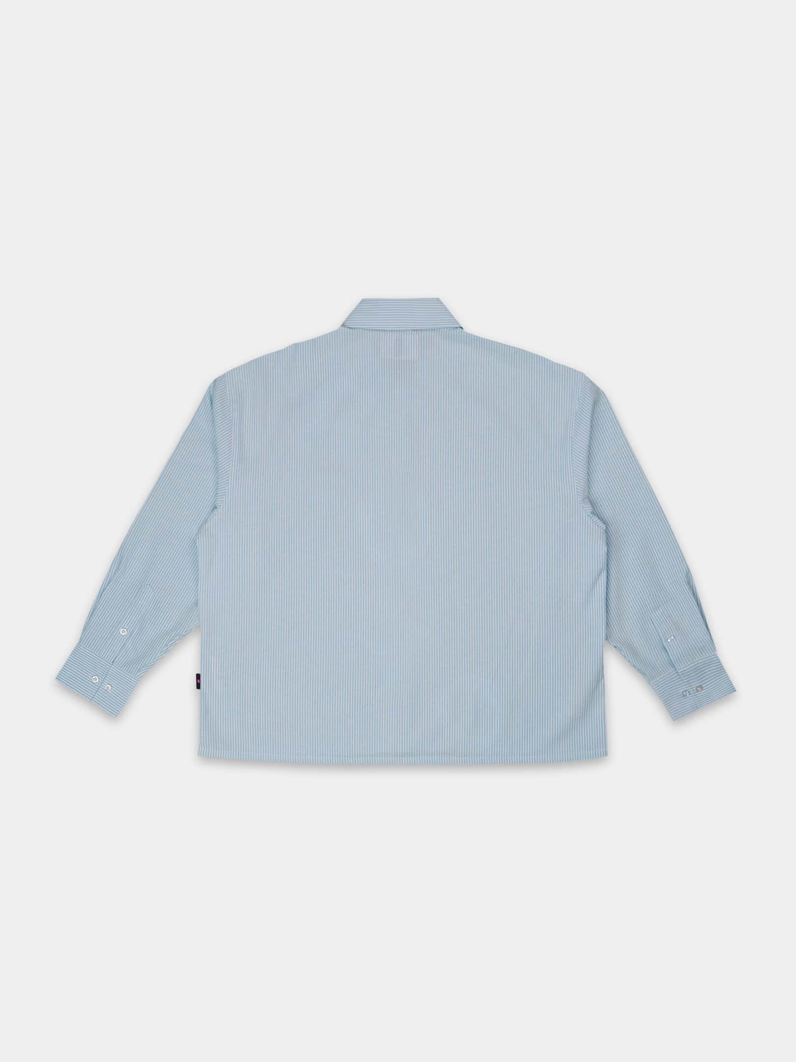 OFUR_FW26_SCATTERED_LETTERS_SHIRT_LONG_SLEEVE_BLUE_FLATLAY_BACK_1