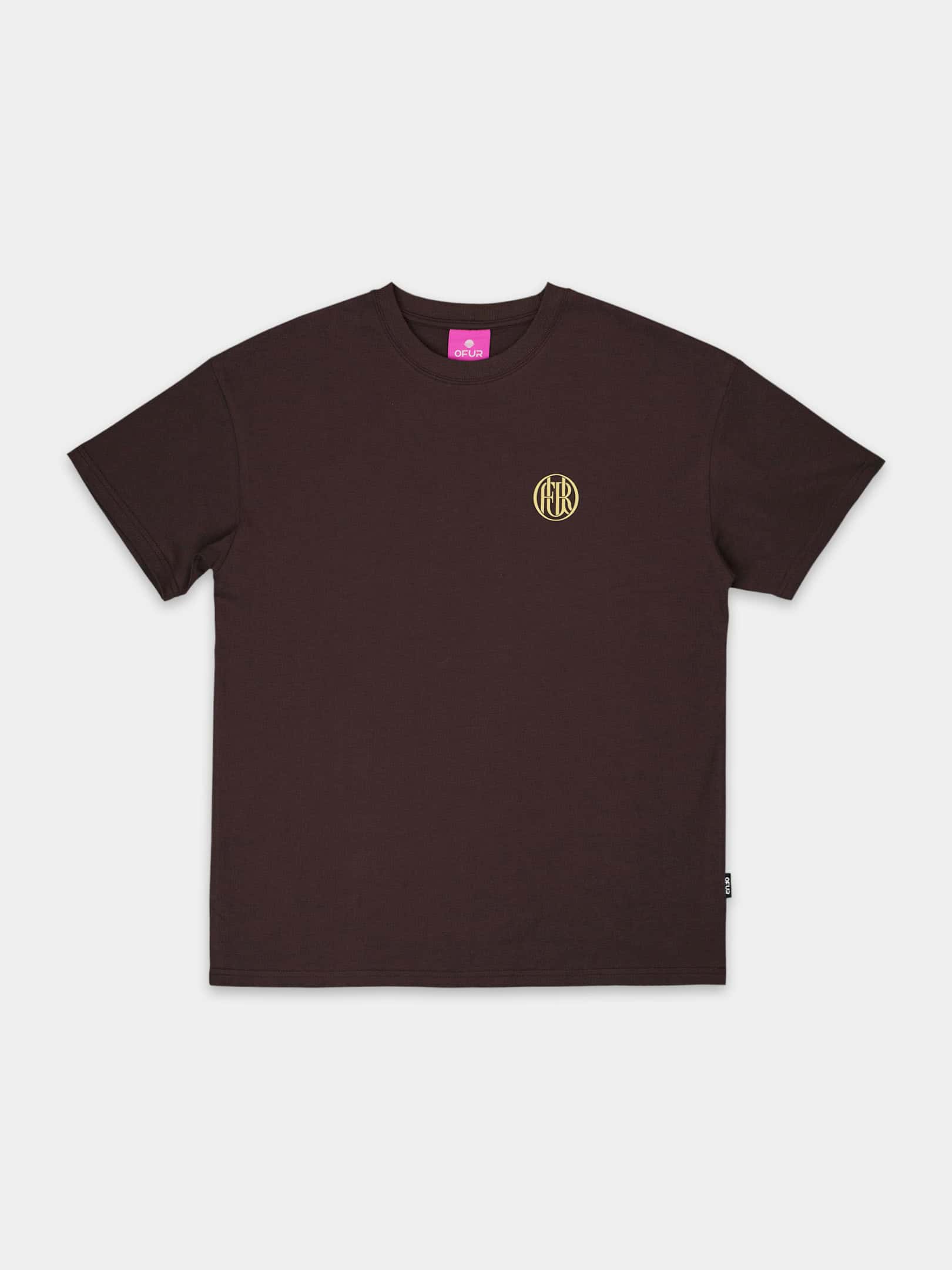 OFUR_FW26_HIDDEN_WITH_MONOGRAM_TSHIRT_BROWN_FLATLAY_FRONT_1