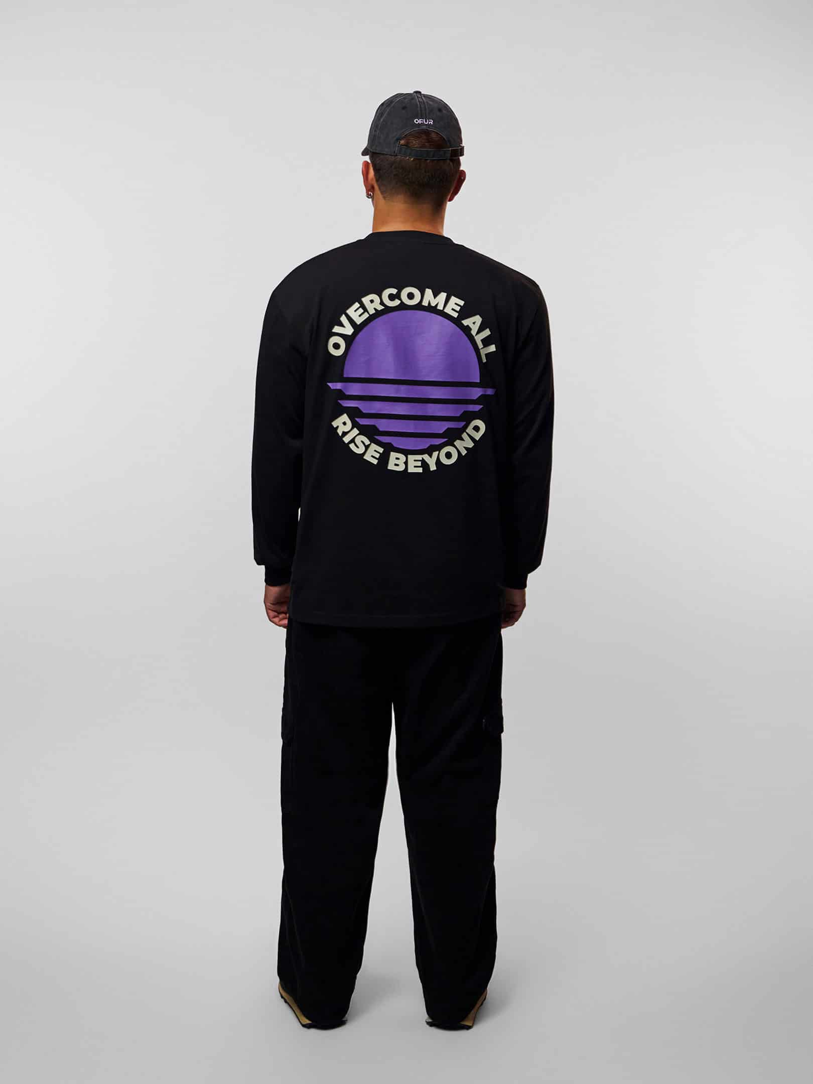 OFUR_FW26_RISE_BEYOND_PURPLE_LONGSLEEVE_BLACK_FULL_BODY_BACK_1