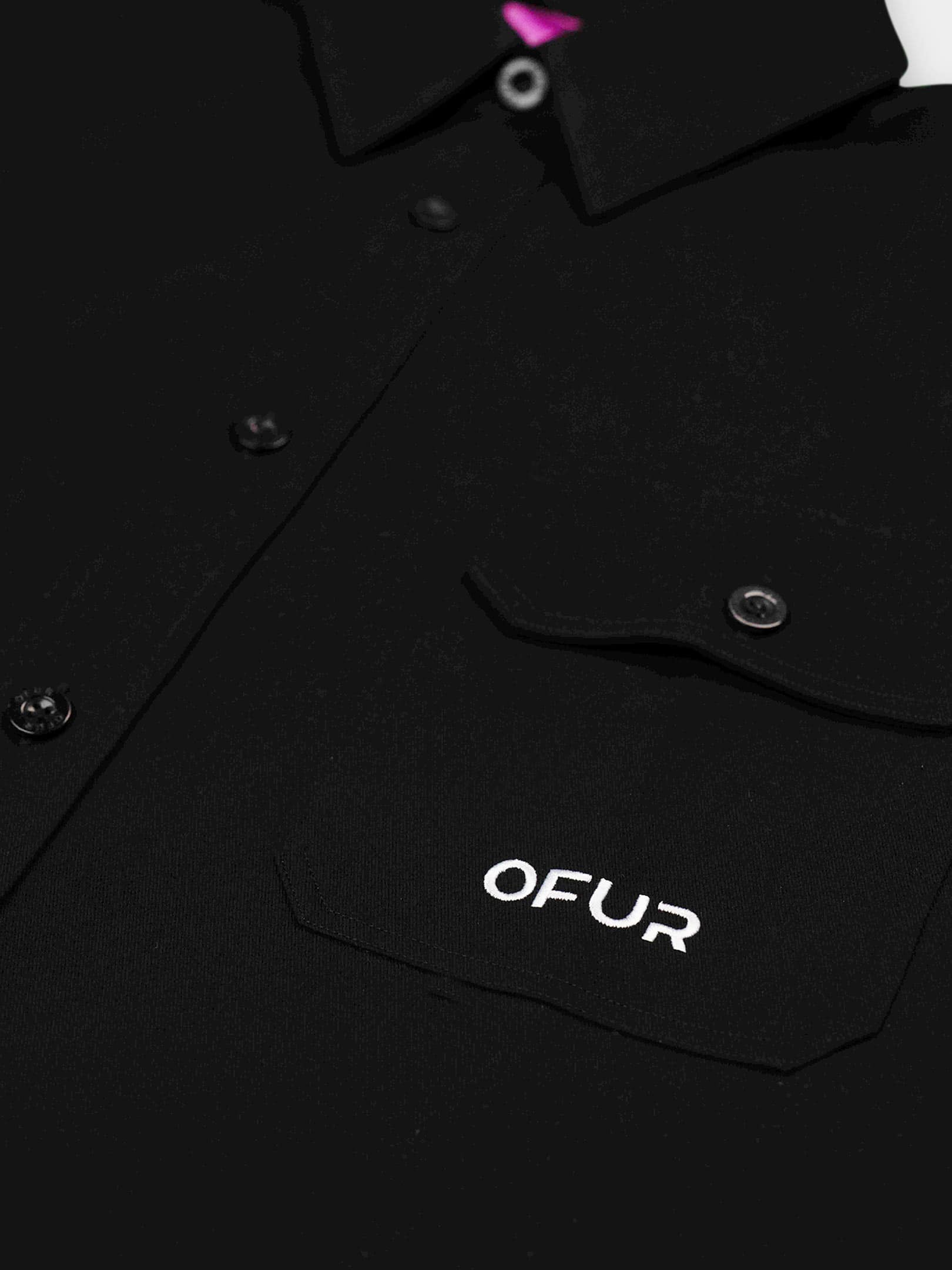 OFUR_FW26_SCRIPT_SHIRT_LONG_SLEEVE_BLACK_FLATLAY_DETAIL_1