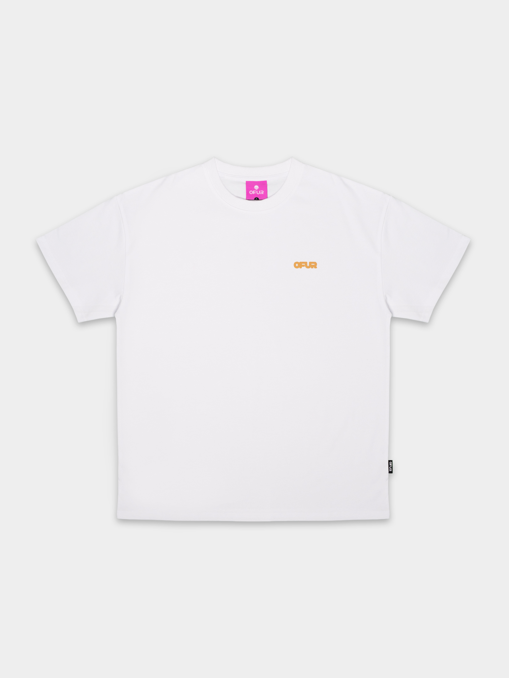 OFUR_SS26_FATNESS_ORANGE_TSHIRT_WHITE_FLATLAY_FRONT_1