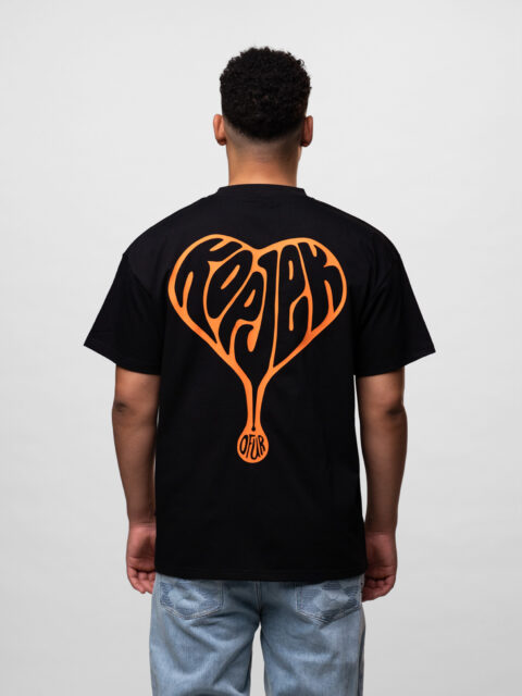 KOPJEK X OFUR - Love the Orange Drip T-Shirt Black