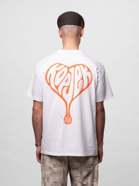 KOPJEK X OFUR - Love the Orange Drip T-Shirt White
