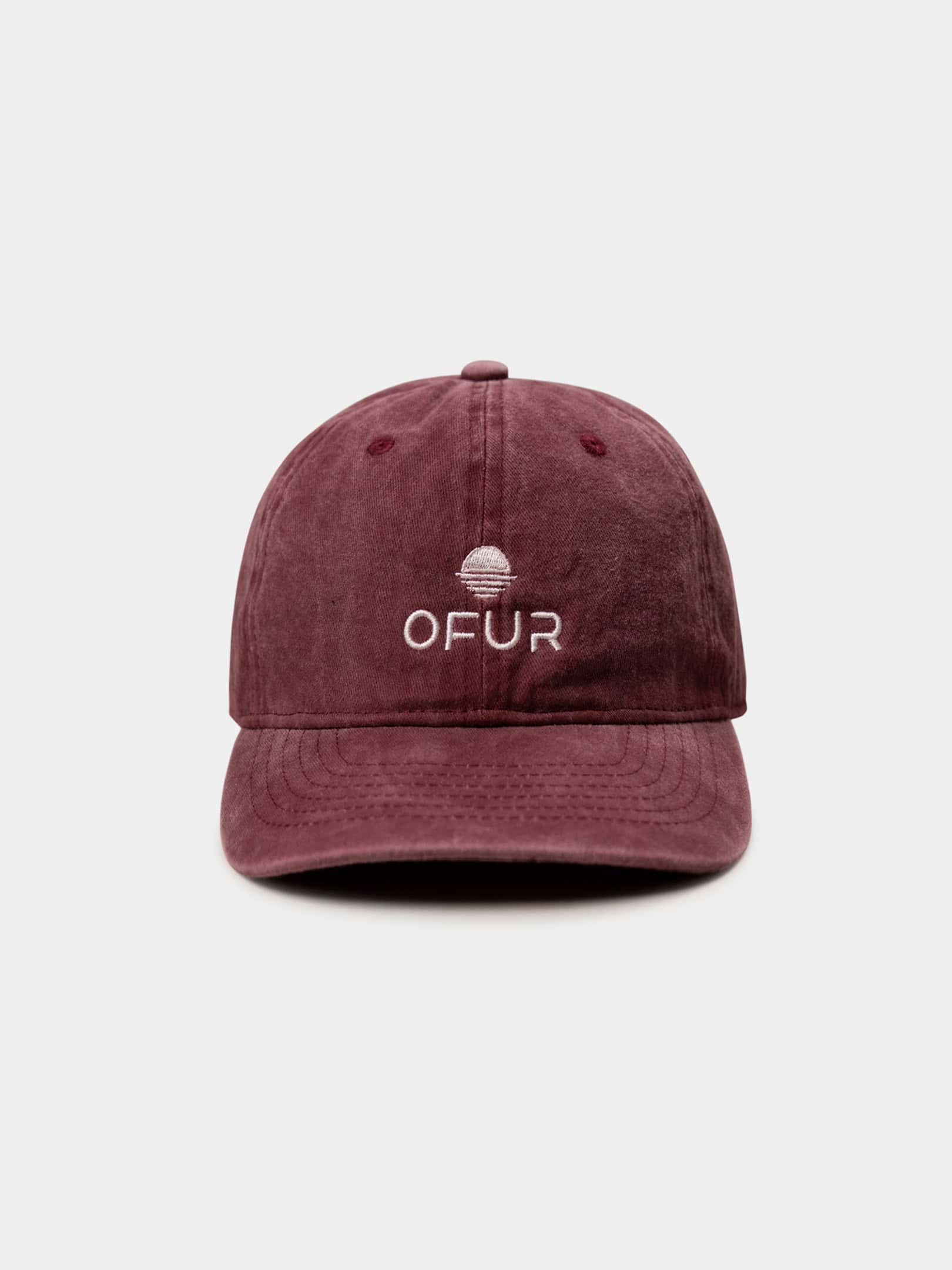 OFUR_FW26_WASHED_6PANEL_CAP_RED_FLATLAY_FRONT_1