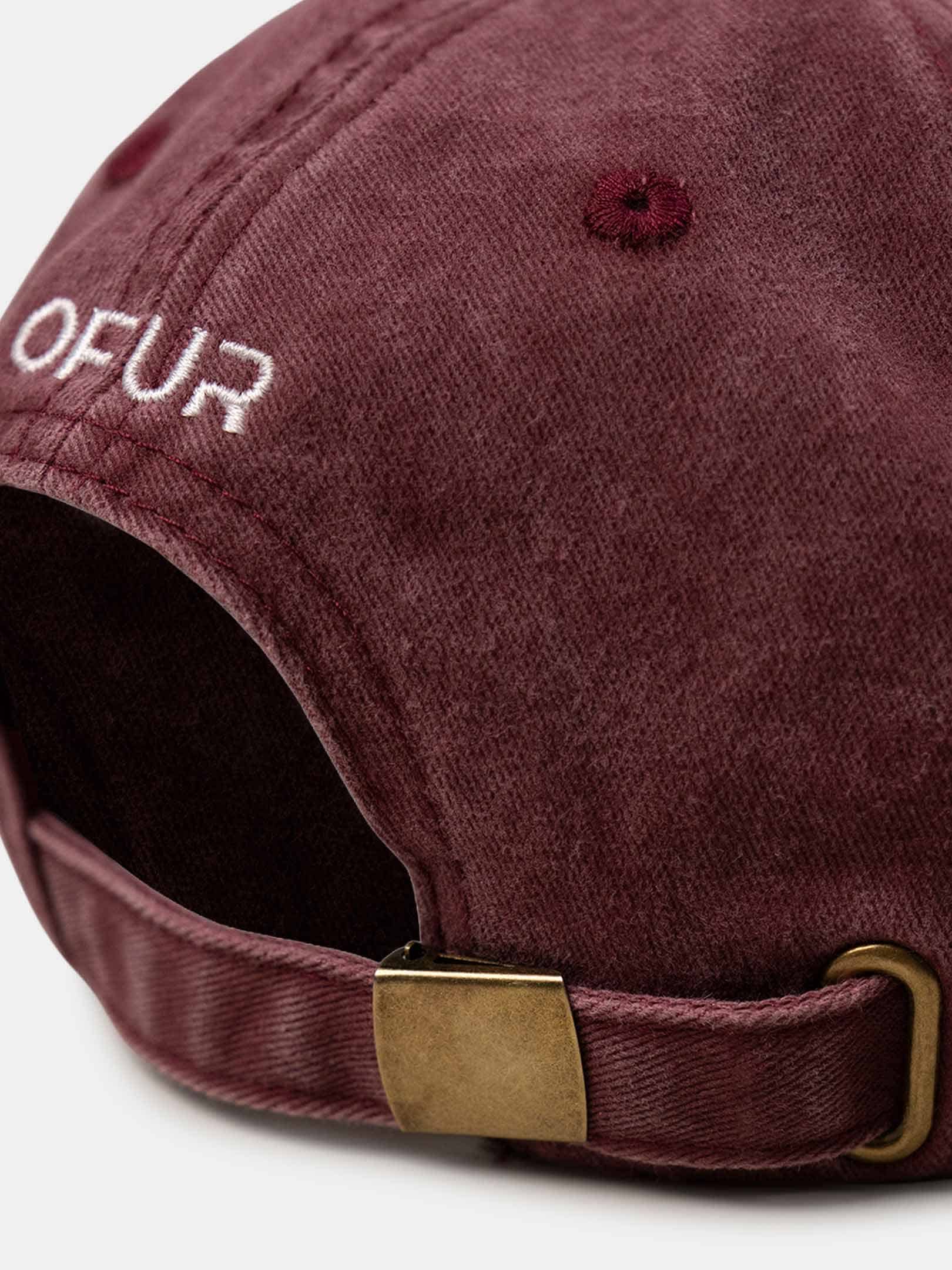 OFUR_FW26_WASHED_6PANEL_CAP_RED_FLATLAY_SIDE_2
